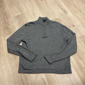 Banana Republic Sweater Mens M  Gray Silk Cashmere Half Zip Knit Pullover